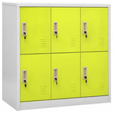 vidaXL Locker Cabinet Light Gray and Green 35.4x17.7x36.4 Steel