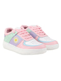 Shoetopia Women'S Block Heel Sneakers Pink,Pink,4,B0BT1YRH7R