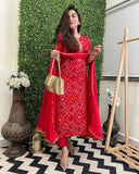Anni Designer Women'S Rayon Blend Straight Printed Kurta With Pant & Dupatta (Turae-Red-Vks01_M_Red_Medium),Red,M,,,