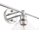 Living District Gene 3-Light Metal Wall Sconce In Chrome And Clear Glass