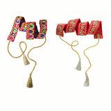 The Cool Grandmom Set Of 2 Royal Fabric Waist Belts For Girls And Women | Navratri Garba Outfit Accessories | Size 40 Inch