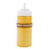 Restaurantware Silicone Squeeze Bottle Bands 1 Count 2.75 Inch Dishwasher Safe Condiment Identification Band, Honey Mustard Brow