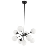 Living District Jupiter 9-Light Mid-Century Metal Pendant In Black And White