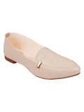Shoetopia Women'S Block Heel Ballet Flats Cream-Eu37 /Uk4,Cream,4,B0BSCC6JHT