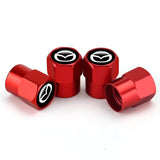 Hisport Hex 016 Red 4pcs Universal Car Tire Valve Stem Caps Air Cover Fit Mazda Accessories
