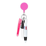 ZOOMELLA Shuttle Pen Office Supplies Gift Compact Nurse Retractable Badge Holder PinkCrafts|Art Supplies|Drawing & Lettering Sup