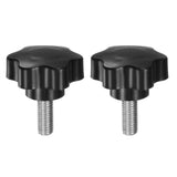 HARFINGTON 2pcs Star Knobs M10 x 25mm 304 Stainless Steel Threaded Stud 46mm Plastic 6-Star Head Hand Tightening Thumb Screw Cla