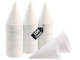 Smygoods Disposable White Paper Cone Cups (Pack of 100-4.5 oz) Eco-Friendly, Leak-Proof, Ideal for Events, Water Coolers, Quick 