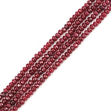 Adabele 13.5 Inch Natural Garnet Red Quartz Healing Gemstone 4mm Small Faceted Rondelle Loose Beads Gem Stone Spacer (120-130pcs