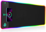 GIM Wireless Charging RGB Gaming Mouse Pad 15W, LED Mouse Mat 800x300x4MM, 10 Light Modes Extra Large Mousepad Non-Slip Rubber B