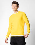 Fyltr Men'S Crewneck Sweatshirt With Stripe Rib Detail - Full Sleeve | Utility Pockets | Casual Winterwear For Men Mellow Yellow,Mellow Yellow,Mellow Yellow,S