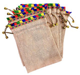 Jute Potli Bag 5X6 Inch Home Made in Natural Colour with Multi Colour Less, Shagun Pouch, Chocolate Bags, Dryfruit Bag, Jewelrie