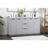 Elegant Decor Blake 60 Aluminum Alloy Mdf Double Bathroom Vanity In Gray