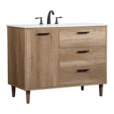 Elegant Decor Baldwin 42 Aluminum Mdf Single Bathroom Vanity In Natural Oak