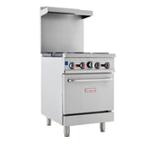 EMPURA 24 Freestanding Natural Gas Range | Cooking Stove with Single Standard Oven and (4) Cast-Iron Open Burners for Kitchen Re