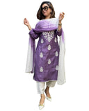 Anni Designer Women'S Rayon Blend Straight Embroidered Kurta With Pant & Dupatta (Fresh-Lavender_M_Purple_Medium),Purple,M,,,