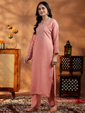 Libas Women'S Silk Blend Kurta Set (277390R Peach 2Xl