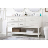 Elegant Decor Sinclaire 60 Aluminum Alloy & Mdf Double Bathroom Vanity In White