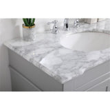 Elegant Decor Wesley 36 Steel And Solid Wood Single Bathroom Vanity Set In Gray