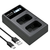 NP-FW50 Battery Charger, LCD Dual Charger Compatible with Sony Alpha A6000, A6400, A6100, A6300, A6500, A5100, A7, A7 II, A7R, A