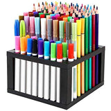 Krifa 96 Holes Pencil & Brush Holder Tabletop Plastic Study Desk Organizer Stand for Pens, Paint Brushes, Modeling Tools, Offi