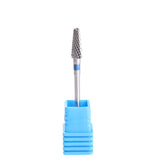 Carbide Drill Bits Tapered Cone Cuticle Clean Bit Nail Art Pedicure Manicure Tools Accessories Medium Grit Silver