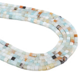 BEADIA Natural Amazonite Cube Spacer Beads 4mm Loose Square Stone Beads for Jewelry Making 38cm/Strand