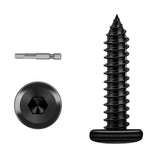Etauwe 100-Piece M4 x 16mm Black Self-Tapping Screws - 304 Stainless Steel Flat Head Hex Socket Cap Screws with Drive Bit, for W