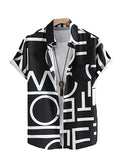 LookMark Men's Cotton Blend Casual Beach Wear Shirts | Stylish Printed Shirts for Men | Comfortable Summer Wear | Party Vacation & Daily Casuals (Pack of 2) (Printed Shirt ADAM Black-Veg-L),Black-Beige