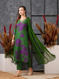 Gosriki Women'S Cotton Blend Straight Printed Kurta With Pant & Dupatta (Protin-Green-Nv-Gs_S_Green_Small),Green,,B0D5VKWL9X