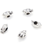20pcs Cute Bird Symbol of Freedom and Hope Large Hole Animal Beads (4.5mm Hole) Antique Silver