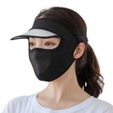 Vishyash Women Uv Protection Face Mask With Sun Visor Cap Ice Silk Breathable Cooling Face Cover For Driving, Cycling, Hiking 