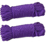 2 Pack DIY 32 feet 7mm Diameter Soft Polyester Nylon Rope Solid Braided Twisted Nylon Ropes, 10m Durable and Strong All Purpose 