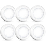 Tap Light 6 Pack Portable LED Puck Touch Night Lights - Battery Operated Under Cabinet Lighting for Kitchen, Closet, Classroom, 