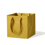LFCXHTY Gold Paper Gift Bag Small Square Bottom Kraft Paper Bags with Handles Wedding Baby Shower Children Birthday Party (Gold,