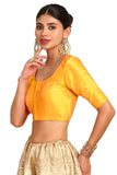 Soch Womens Mustard Art Silk Princessline Cut Padded Blouse Mustard 40