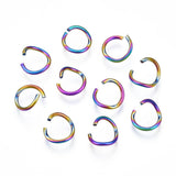 HDSupplies 100 Pieces - 304 Rainbow Tone Stainless Steel Jump Rings - 8mm - 18 Gauge (1mm Thickness)