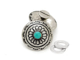 CRAFTMEMORE 2pcs 1/2 Inch Flower Conchos Faux Turquoise Round Shape Silver Plated Metal Castings Screw Back Button CHS02 (Silver