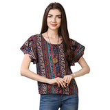 Oomph! Women'S Formal Crepe Tunic Top - Multicolor,MulticolourApparel,XL
