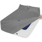 Moonsea Extra Deep Pocket Full Sheet Set for Air Mattress, 3Pcs Grey