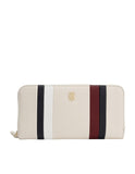 Tommy Hilfiger Striped Beige Pu ZipAround Wallet