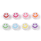 DanLingJewelry 3600Pcs Random Opaque Acrylic Flat Round Beads Colorful Happy Face Spacer Beads for Bracelet Earring Necklace DIY