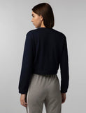 Fyltr Women'S Round Neck Drop Shoulder Sweatshirt - Full Sleeve | Elasticated Waist & Cuff | Boxy Fit | Stripe Detailing,Vainly Navy,Vainly Navy,L