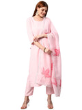 Anni Designer Women'S Cotton Blend Traditional Plain Anarkali Kurta And Pant With Dupatta Set (Wipin Pink-Nw-001_3Xl_Baby Pink_Xxx-Large),Baby Pink,3XL