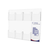 Marketing Holders Brochure Holder 8 Pocket Clear Acrylic Organizer with Hanging Hardware for Displaying 4 Printed Advertisement