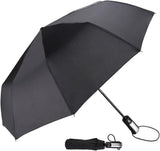 Norzin 3Fold Compact Travel Golf Umbrella With Carabiner Handle | Auto OpenClose 10 Dual Rib Windproof Design | Uv Protection 