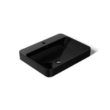KOHLER K-2660-1-7 Vox Rectangle Vessel Above-Counter Bathroom Sink with Single Faucet Hole, Black Black