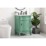 Elegant Decor Berkshire 24 Solid Wood And Mdf Single Bathroom Vanity In Mint