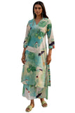 Anni Designer Women'S Cotton Blend Straight Printed Kurta With Palazzo (Swans See Green_5Xl_See Green_Xxxxx-Large),See Green,5XL