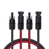 Renogy 20FT 12AWG Solar Panel Female and Male Connectors, Extension CablesPair, 1 Pair 20 12 Gauge Red and Black